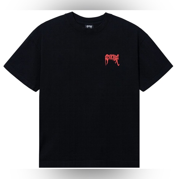 Revenge Basic Embroidered Crewneck Tshirt | Large, Black - Picture 1 of 13